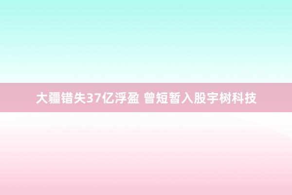 大疆错失37亿浮盈 曾短暂入股宇树科技