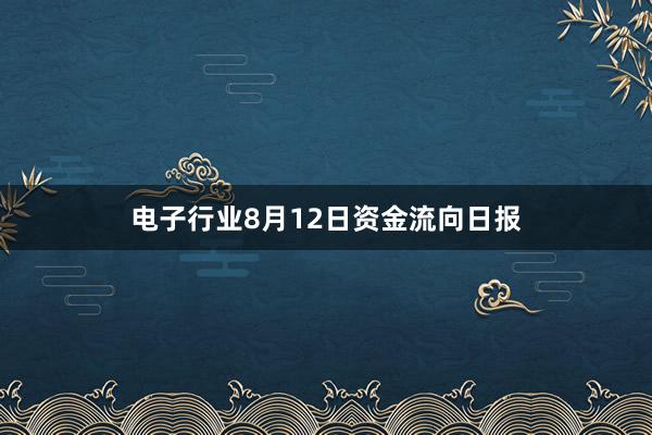 电子行业8月12日资金流向日报