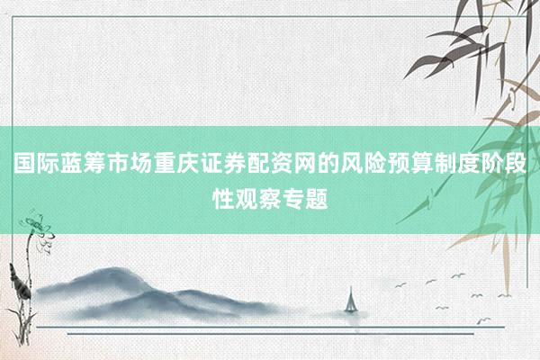 国际蓝筹市场重庆证券配资网的风险预算制度阶段性观察专题