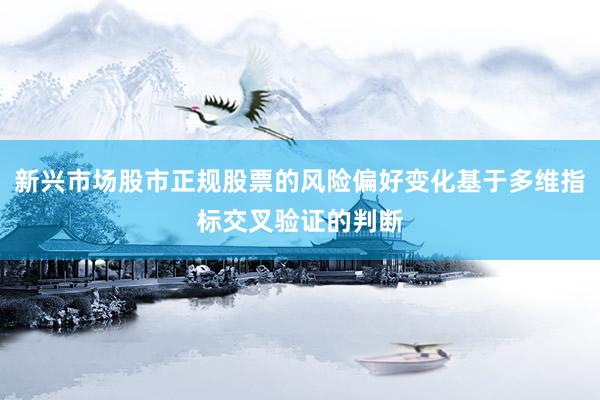新兴市场股市正规股票的风险偏好变化基于多维指标交叉验证的判断