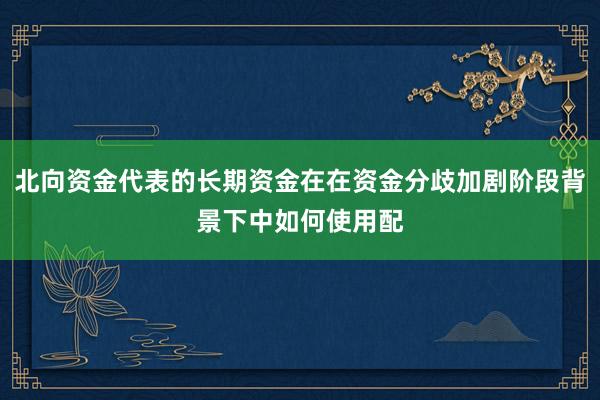 北向资金代表的长期资金在在资金分歧加剧阶段背景下中如何使用配