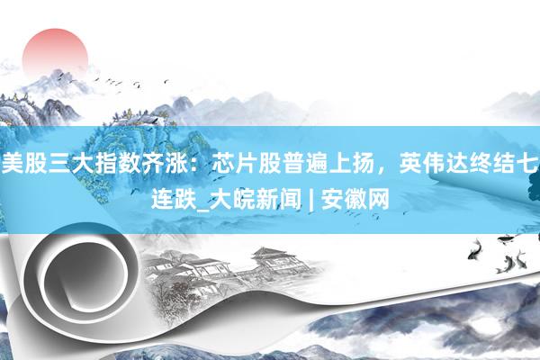 美股三大指数齐涨：芯片股普遍上扬，英伟达终结七连跌_大皖新闻 | 安徽网