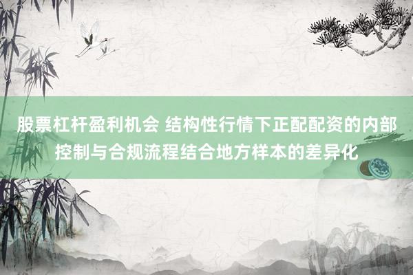 股票杠杆盈利机会 结构性行情下正配配资的内部控制与合规流程结合地方样本的差异化