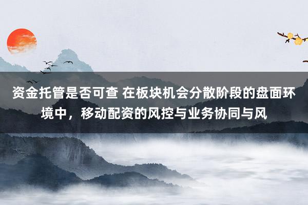 资金托管是否可查 在板块机会分散阶段的盘面环境中，移动配资的风控与业务协同与风