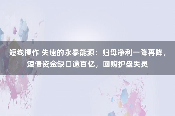 短线操作 失速的永泰能源：归母净利一降再降，短债资金缺口逾百亿，回购护盘失灵