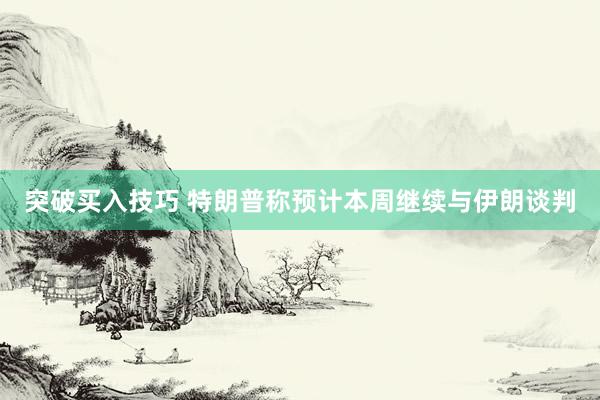 突破买入技巧 特朗普称预计本周继续与伊朗谈判